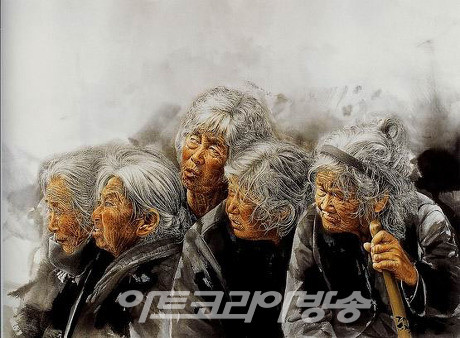 이상원 화백의 작품 '노인들'